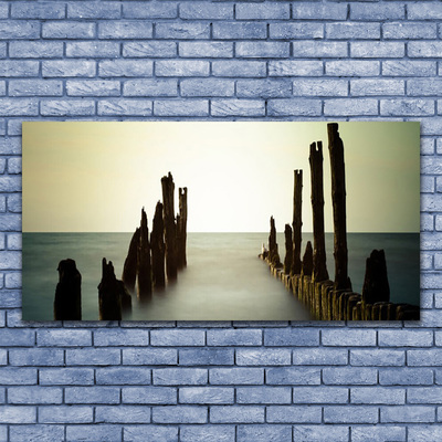 Canvas Wall art Sea landscape grey blue