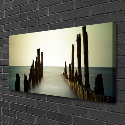 Canvas Wall art Sea landscape grey blue