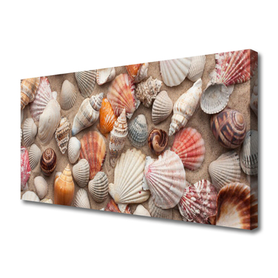 Canvas Wall art Shellfish art white grey brown beige