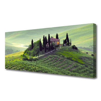 Canvas Wall art Meadow trees nature green