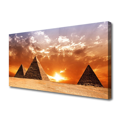 Canvas Wall art Pyramids landscape yellow