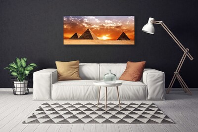 Canvas Wall art Pyramids landscape yellow