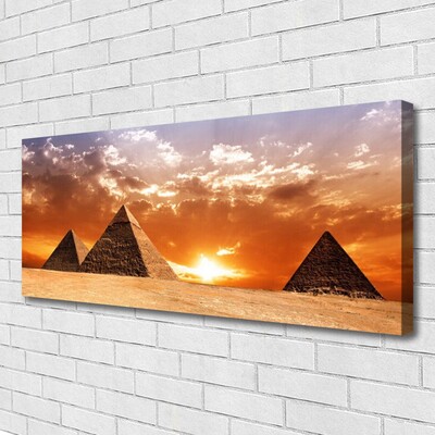 Canvas Wall art Pyramids landscape yellow