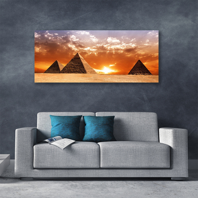 Canvas Wall art Pyramids landscape yellow