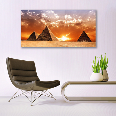 Canvas Wall art Pyramids landscape yellow