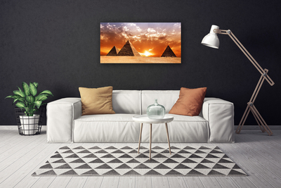 Canvas Wall art Pyramids landscape yellow