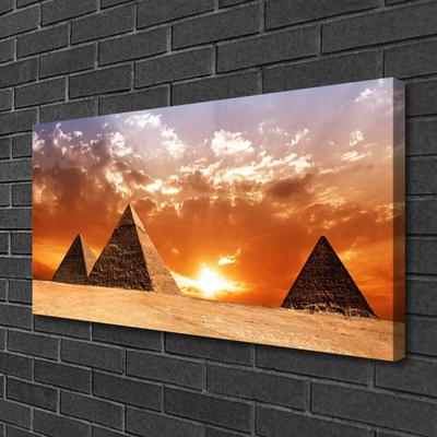 Canvas Wall art Pyramids landscape yellow