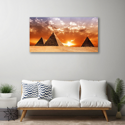 Canvas Wall art Pyramids landscape yellow