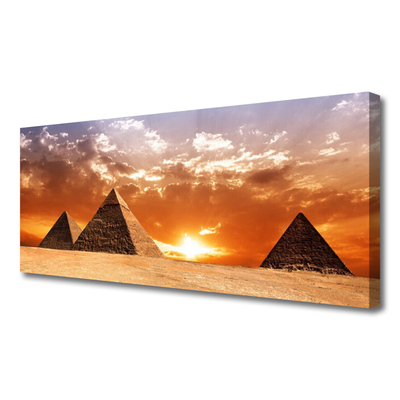 Canvas Wall art Pyramids landscape yellow