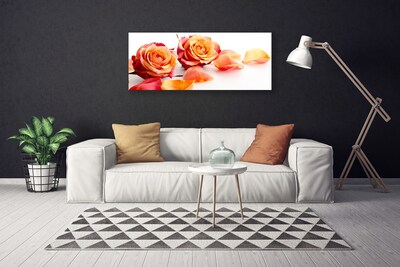Canvas Wall art Roses floral yellow orange