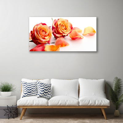 Canvas Wall art Roses floral yellow orange