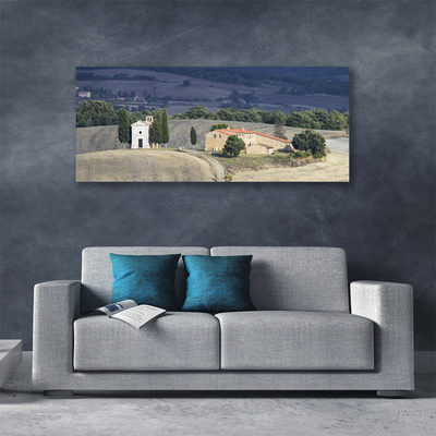 Canvas Wall art Meadow trees landscape green