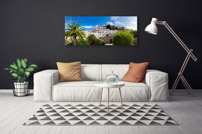 Canvas Wall art City landscape brown green grey