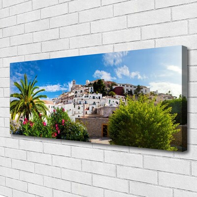 Canvas Wall art City landscape brown green grey