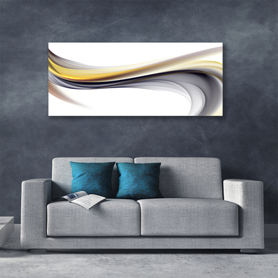 Canvas Wall art Abstract art yellow grey white