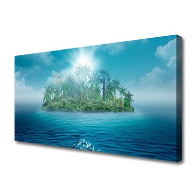 Canvas Wall art Islet sea landscape blue