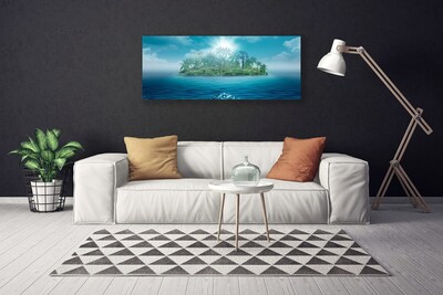 Canvas Wall art Islet sea landscape blue