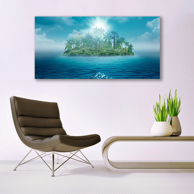 Canvas Wall art Islet sea landscape blue