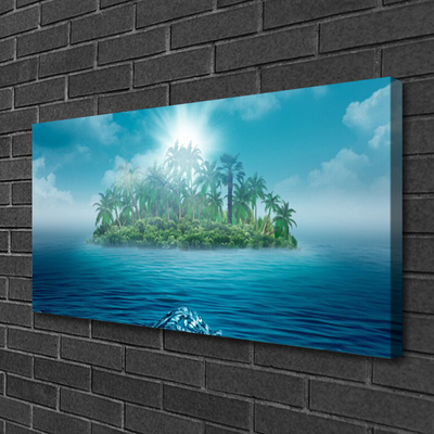 Canvas Wall art Islet sea landscape blue