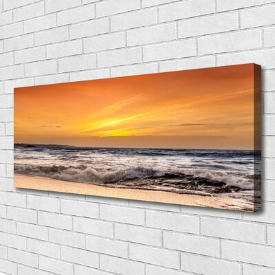 Canvas Wall art Sea landscape brown grey yellow