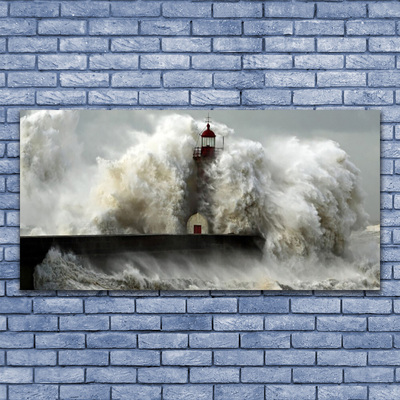 Canvas Wall art Lighthouse landscape grey