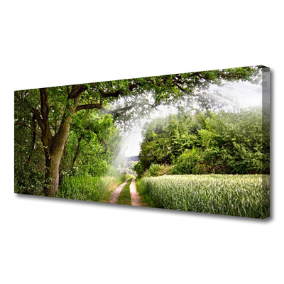 Canvas Wall art Trees footpath nature brown green