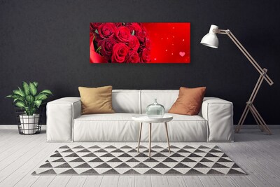 Canvas Wall art Roses floral red