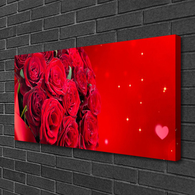 Canvas Wall art Roses floral red