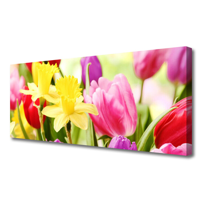 Canvas Wall art Flowers floral red yellow green