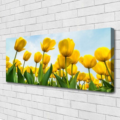 Canvas Wall art Tulips floral yellow green