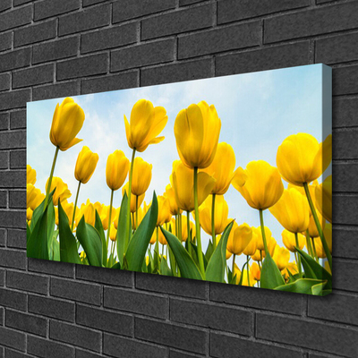 Canvas Wall art Tulips floral yellow green