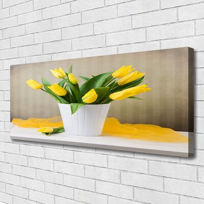 Canvas Wall art Tulips floral yellow green