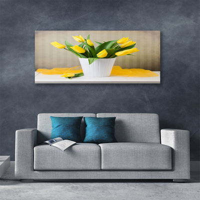 Canvas Wall art Tulips floral yellow green