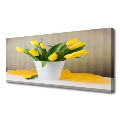 Canvas Wall art Tulips floral yellow green