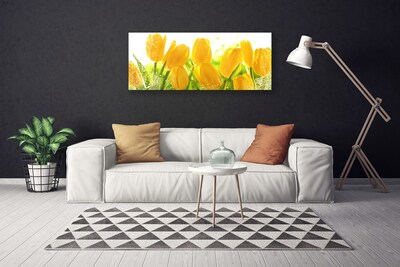 Canvas Wall art Tulips floral yellow green