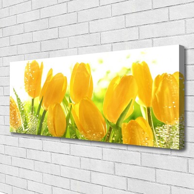 Canvas Wall art Tulips floral yellow green