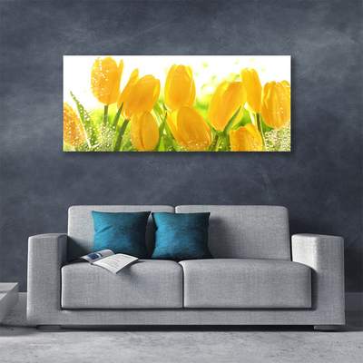 Canvas Wall art Tulips floral yellow green