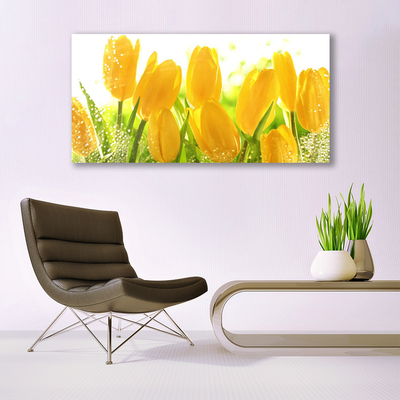 Canvas Wall art Tulips floral yellow green