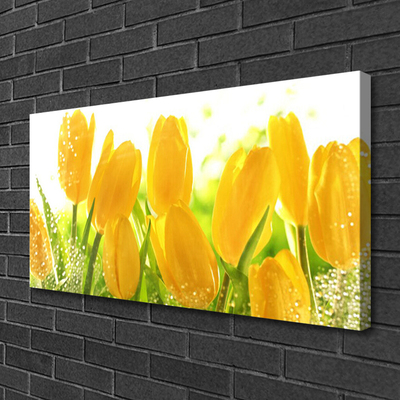 Canvas Wall art Tulips floral yellow green