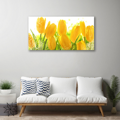 Canvas Wall art Tulips floral yellow green