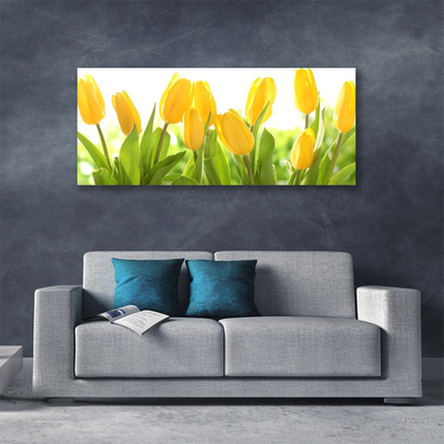 Canvas Wall art Tulips floral yellow green