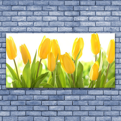 Canvas Wall art Tulips floral yellow green