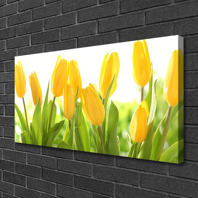 Canvas Wall art Tulips floral yellow green