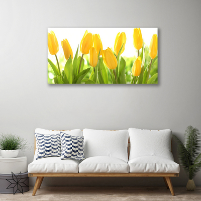 Canvas Wall art Tulips floral yellow green