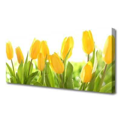 Canvas Wall art Tulips floral yellow green