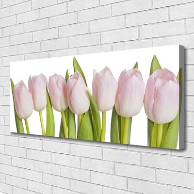 Canvas Wall art Tulips floral pink green