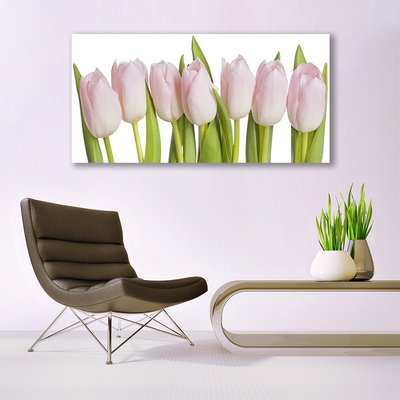 Canvas Wall art Tulips floral pink green