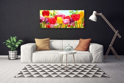 Canvas Wall art Tulips floral red yellow