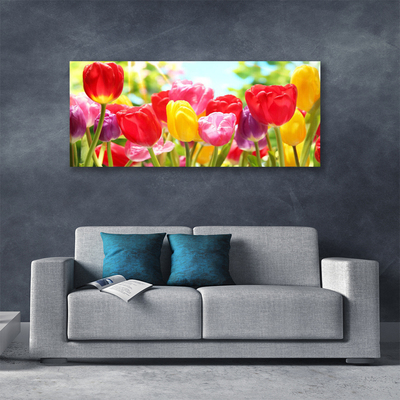 Canvas Wall art Tulips floral red yellow