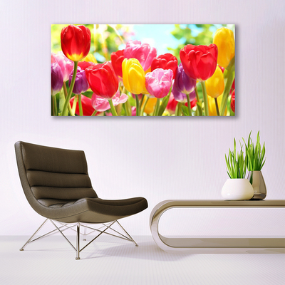 Canvas Wall art Tulips floral red yellow